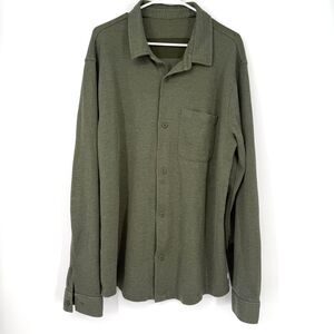 Vuori Long Sleeve Jeffreys Button Down Overshirt Green Outdoor Mens Size XXL
